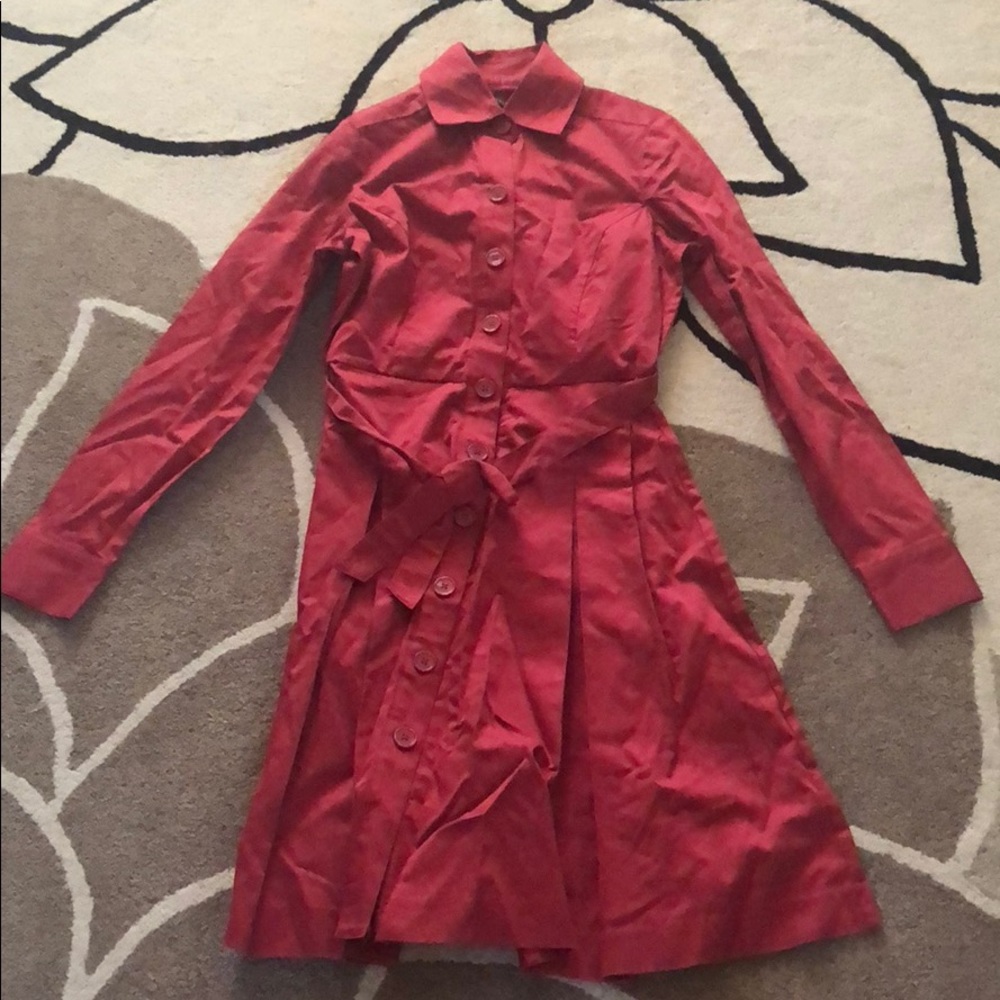 New Limited Coral Button Trench Dress 0